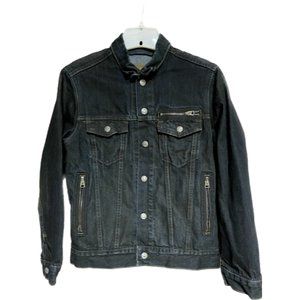 Levi’s Dark Wash Trucker Moto Denim Jacket LARGE Womens